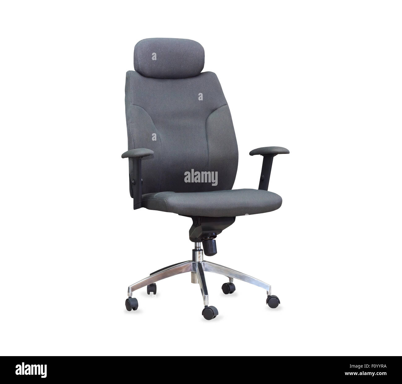 The gray office chair. Isolated Stock Photo