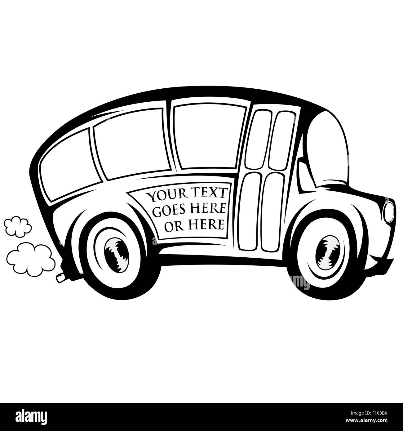 Cartoon bus Black and White Stock Photos & Images - Alamy
