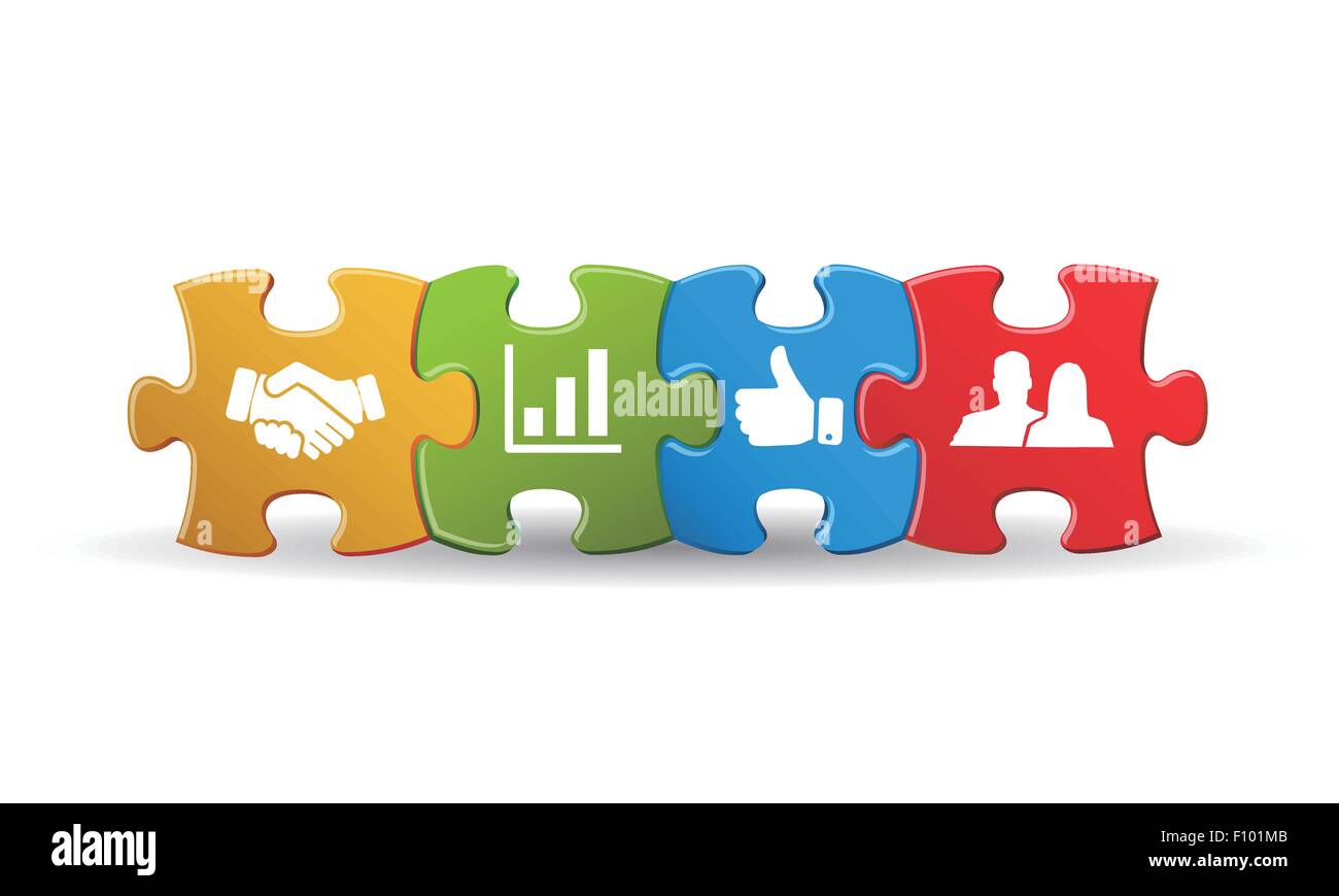 Puzzle with business icon Stock Vector Image & Art Alamy