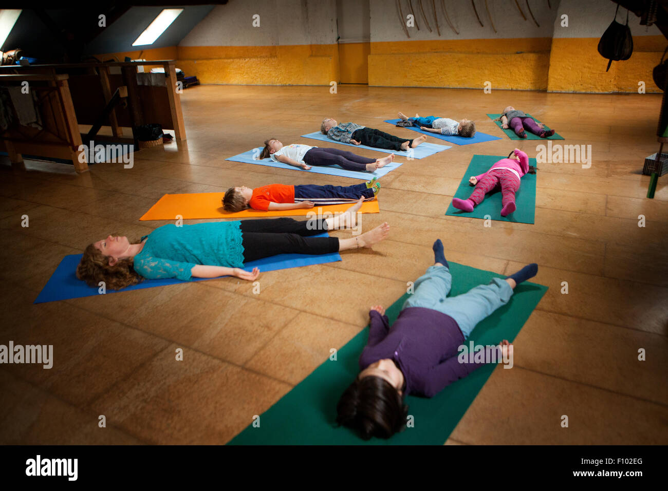CHILD PRACTICING YOGA Stock Photo - Alamy