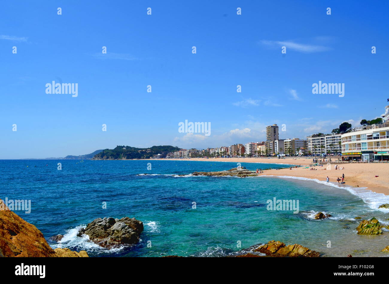 Lloret de Mar beach (Costa Brava, Spain) Stock Photo