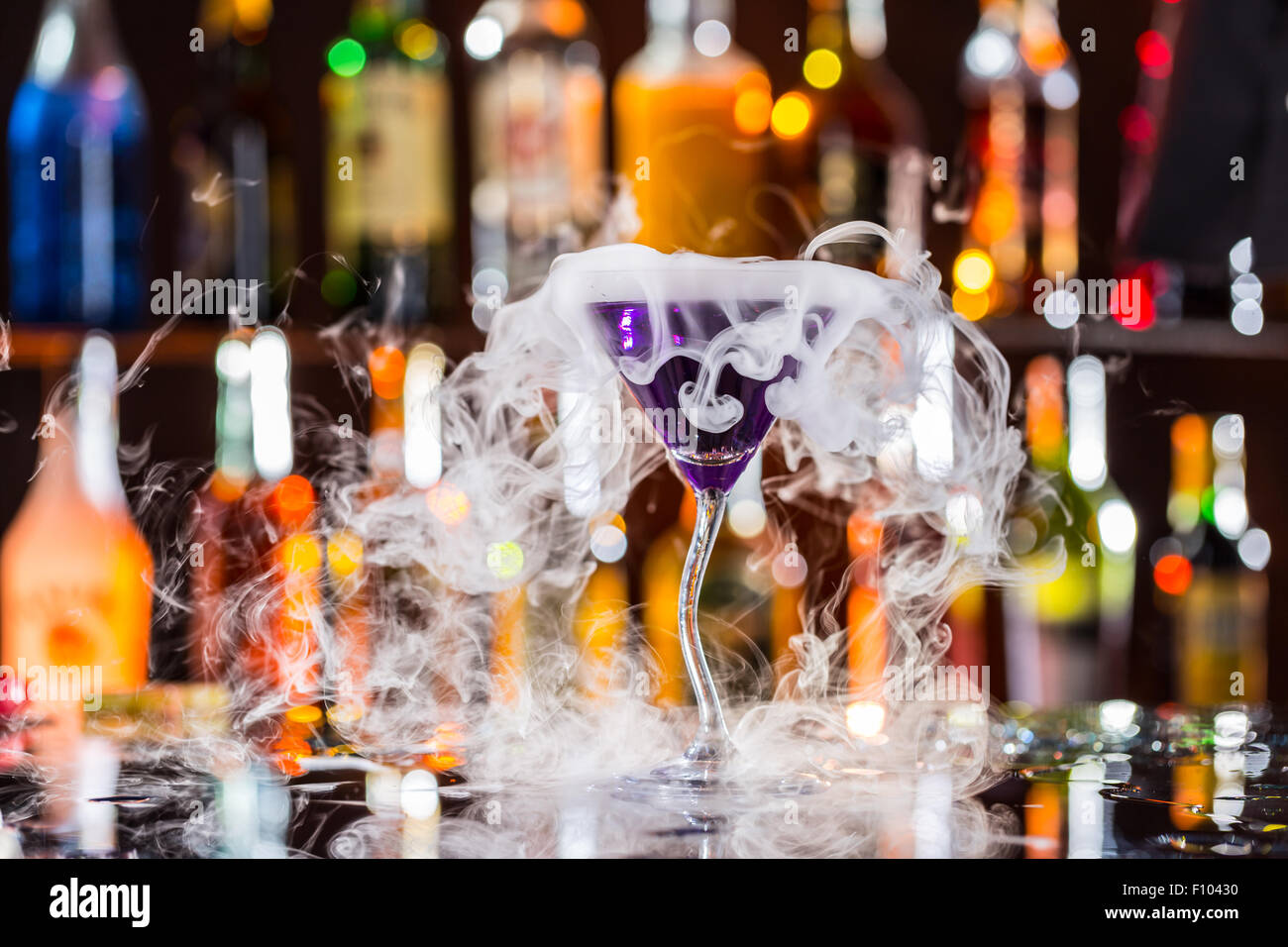 Martini drink on bar counter Stock Photo Alamy