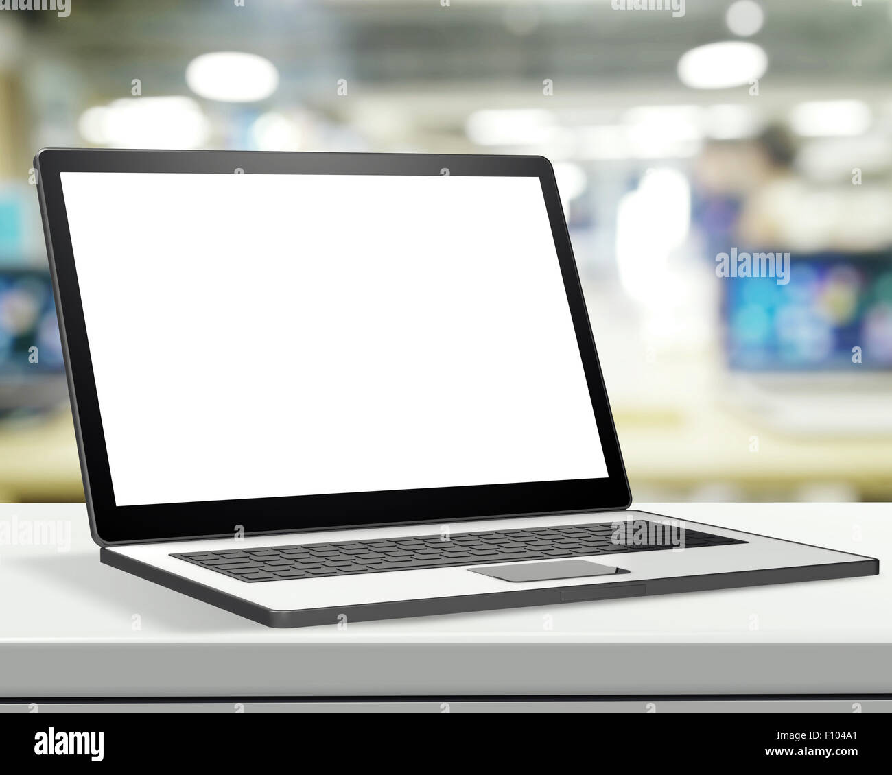 Laptop blank screen table hi-res stock photography and images - Alamy