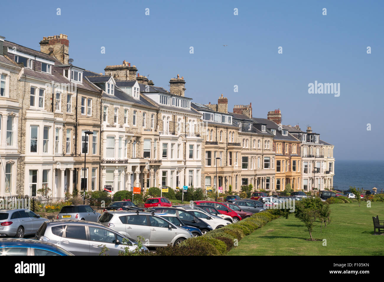 Percy Gardens, curved terrace of houses, Tynemouth, North Tyneside