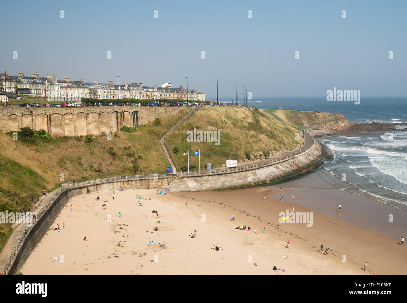 King Edward's Bay, and beach, Tynemouth, North Tyneside, England, UK Stock Photo