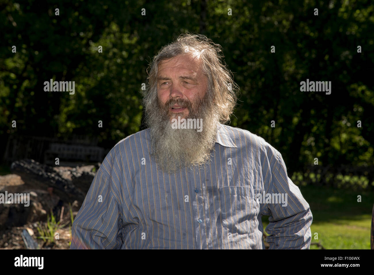 Biologist Karel Kleijn is working in nature conservation for the Bund  Naturschutz in Bayern in a country group. Stock Photo