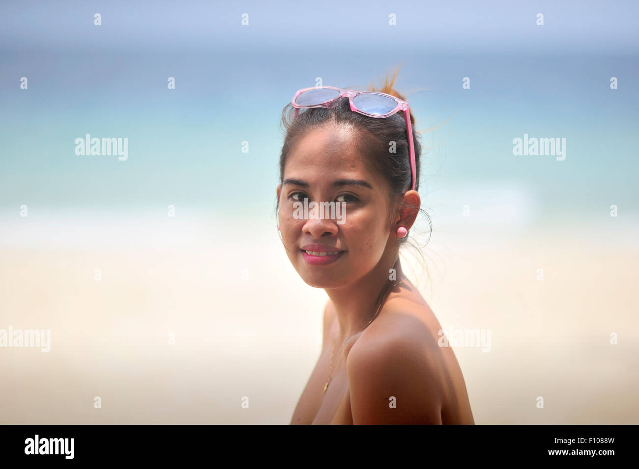 Beautiful Filipina Moalboal Cebu Philippines Stock Photo