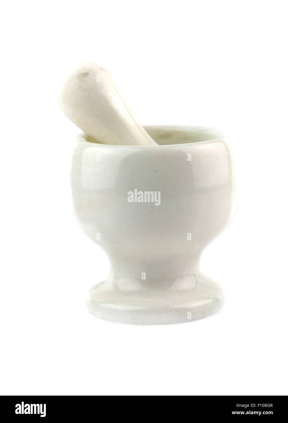 White mortar and pestle isolated on white Stock Photo Alamy