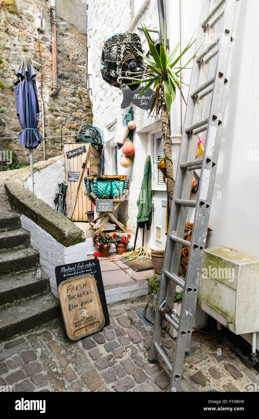 A Cornish Cottage in St Ives, Cornwall, England, UK selling fresh fish. Stock Photo