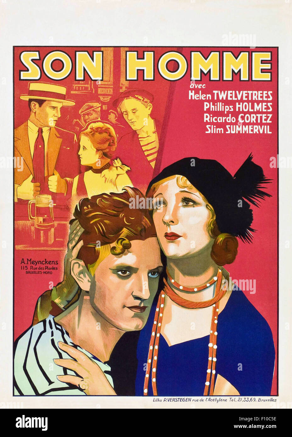 Her Man (1930)  - French Movie Poster Stock Photo