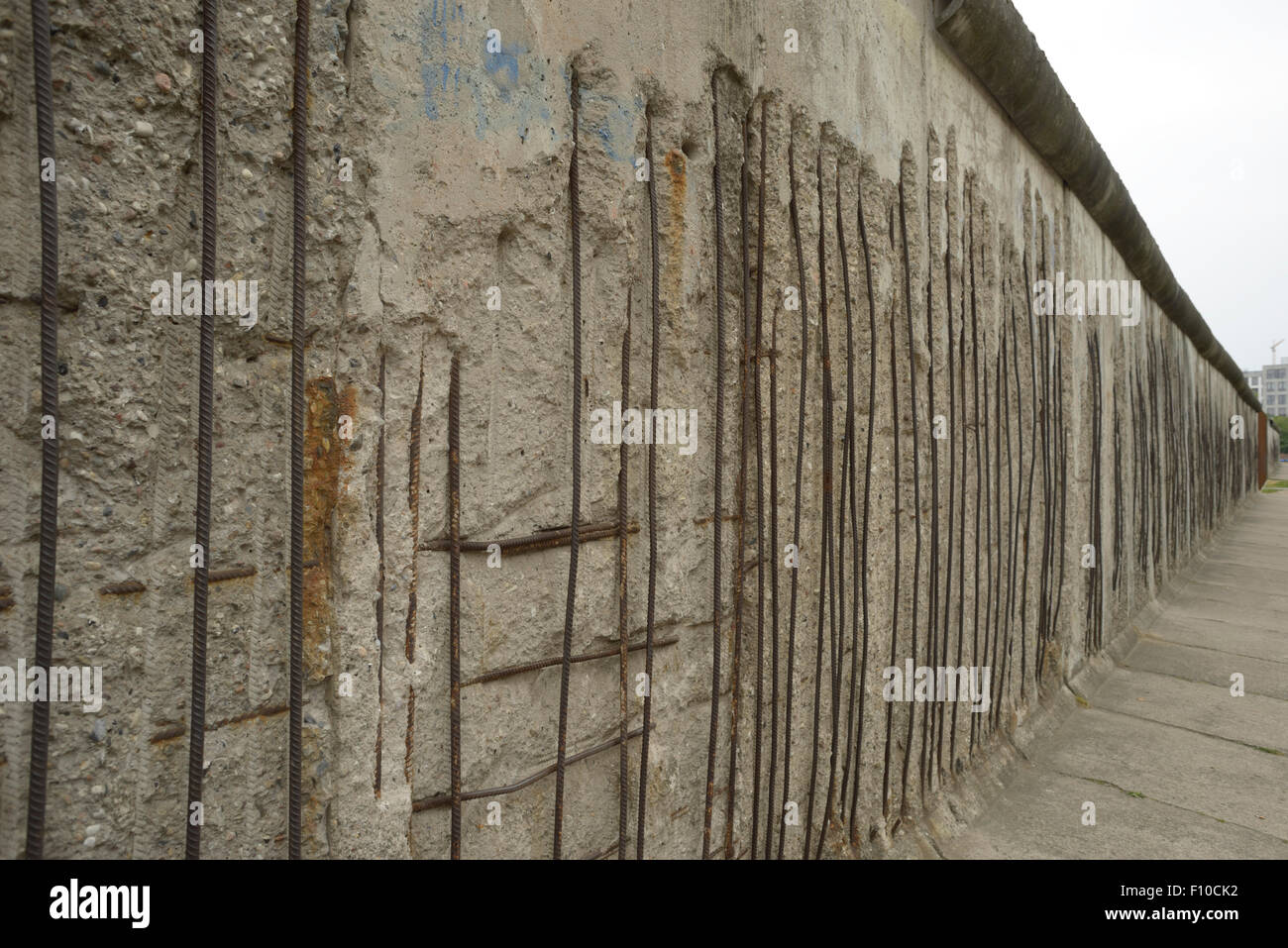 The Berlin Wall Memorial is the central memorial site of German division, Bernauer Strasse, the last piece of Berlin Wall. Stock Photo