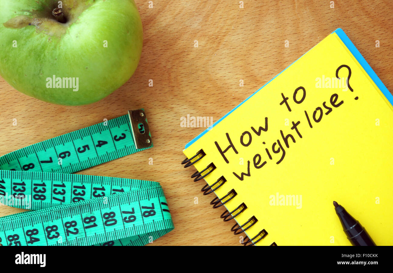 Notepad with words How to weight lose. Diet concept Stock Photo - Alamy