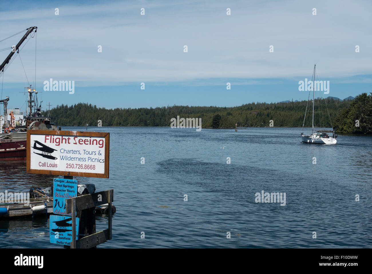 Flight seeing sign, Ucluelet Stock Photo - Alamy