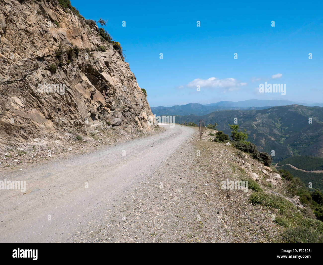 The mountain road to Milia, district of Chania, Crete, Greece. Stock Photo