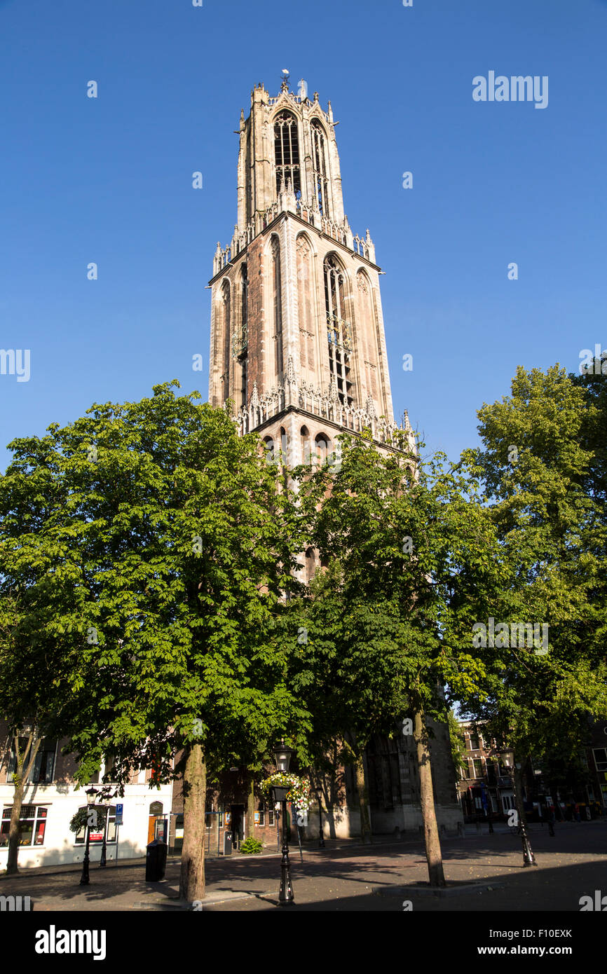 Famous fourteenth century Dom church tower in city of Utrecht, Netherlands Stock Photo