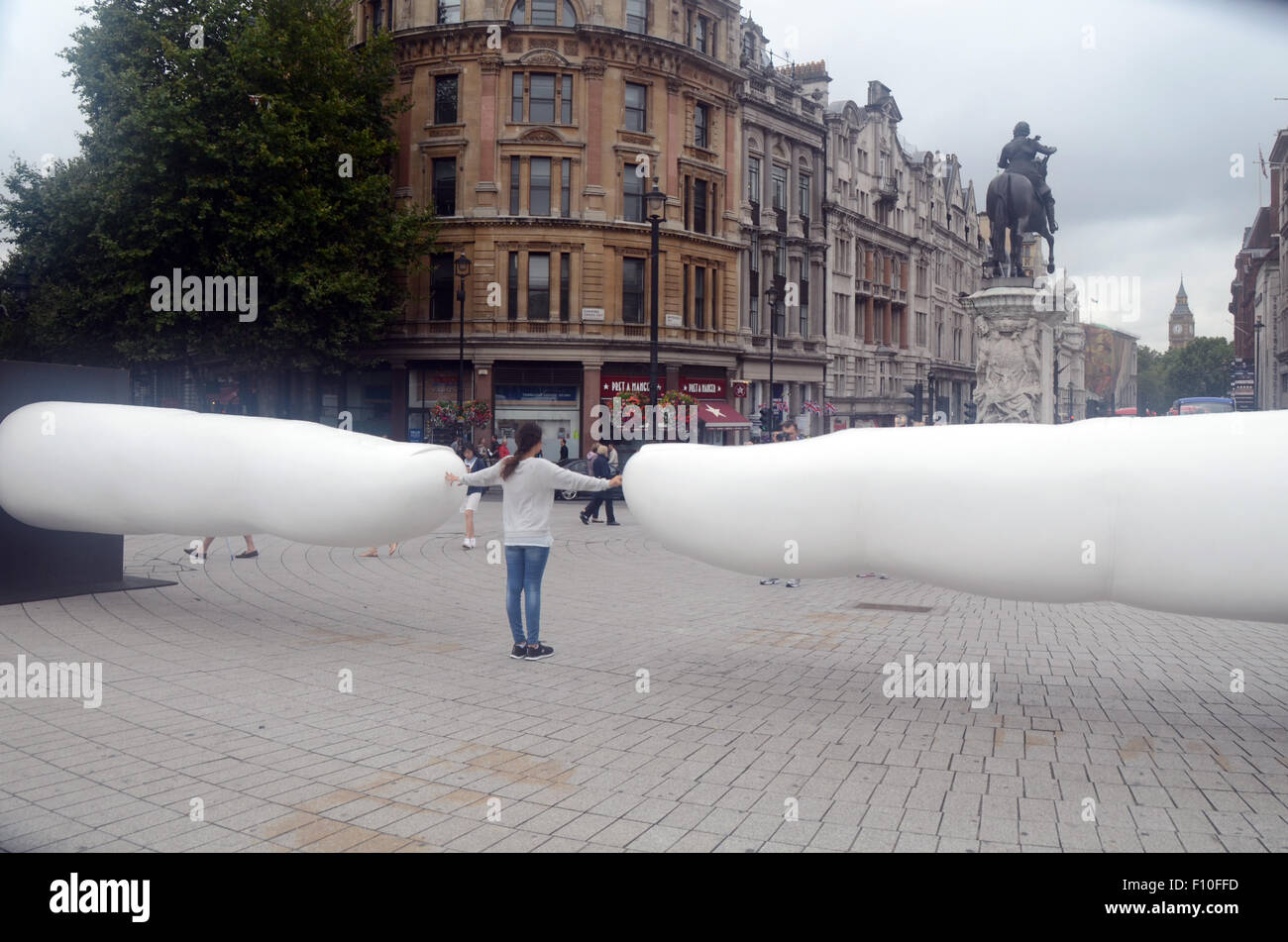 London, UK, 24 August 2015. The bronze cast painted in white invites