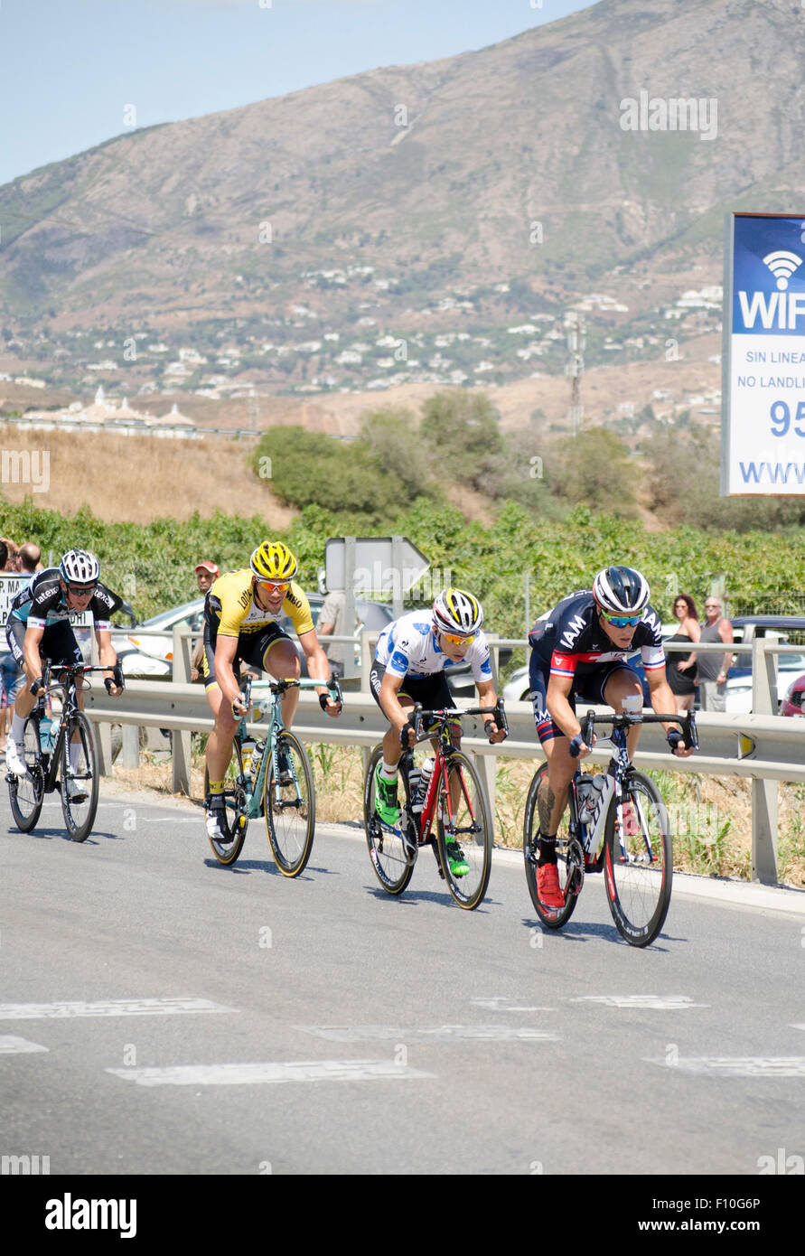 Spain. 24th August, 2015. Stage 3; Sylvain Chavanel first from Mijas to Malaga; 158 km. Spain. Credit:  Perry van Munster/Alamy Live News Stock Photo