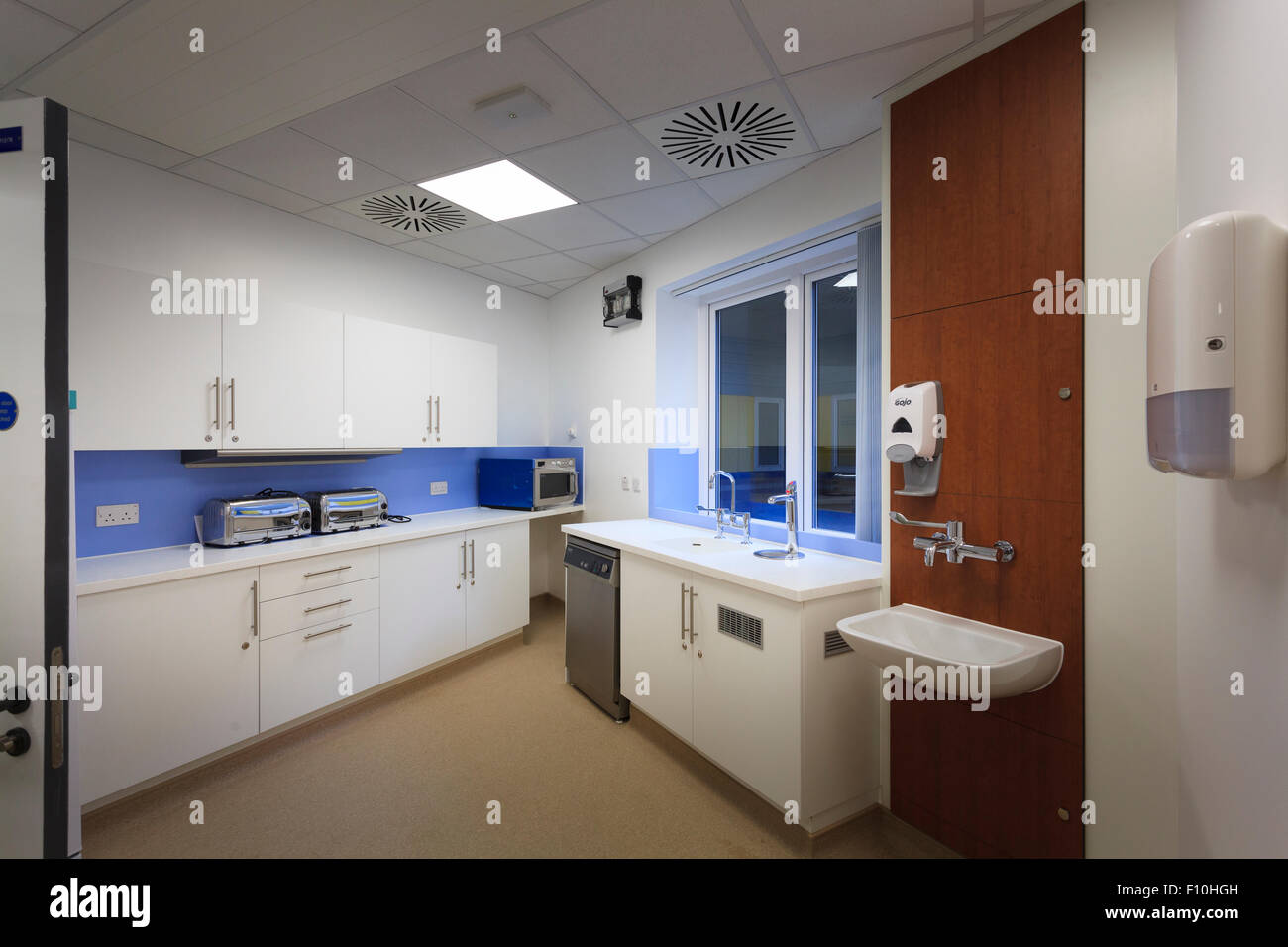 New hospital ward kitchen without people Stock Photo