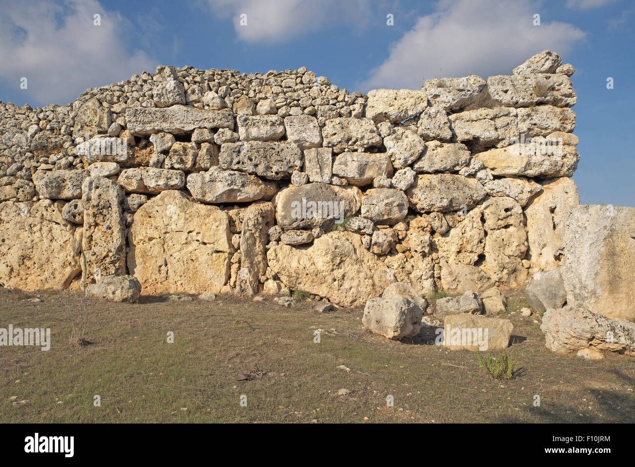 Massive stone walls, Ggantija Temple, near Xaghra, Gozo, Malta Stock