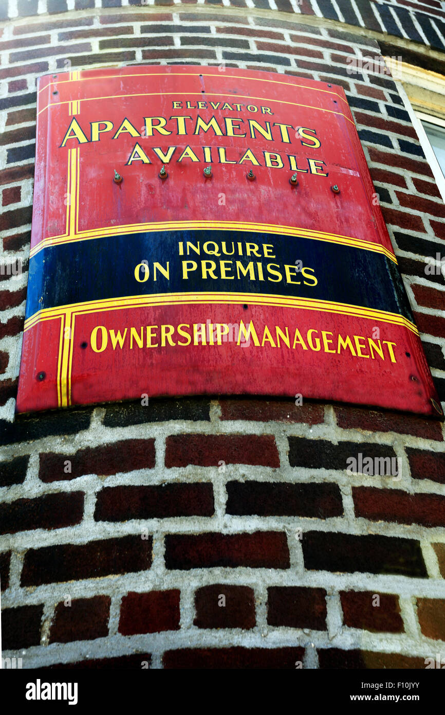 Apartment house sign Yonkers New York Stock Photo