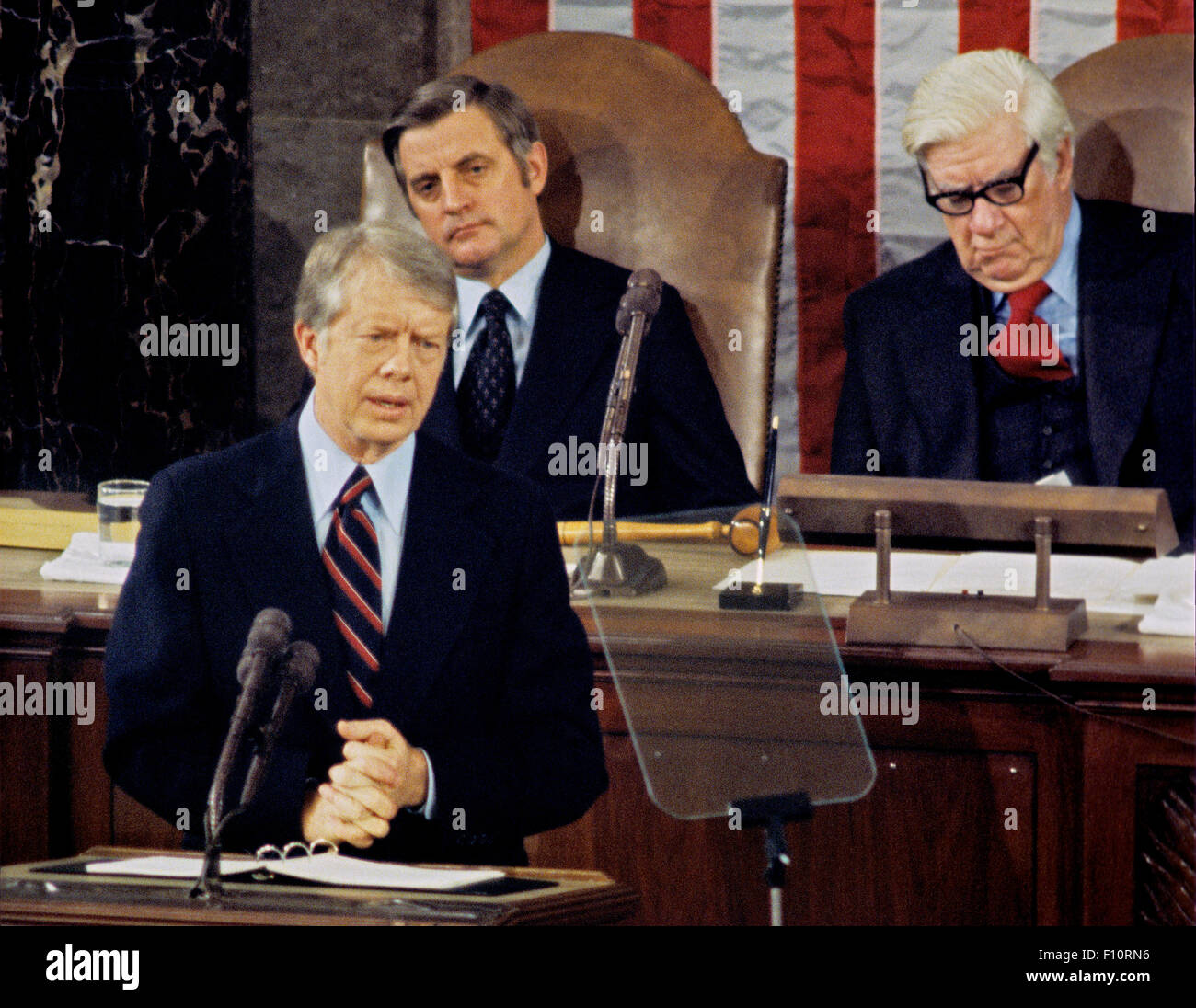 United States President Jimmy Carter delivers his State of the Union