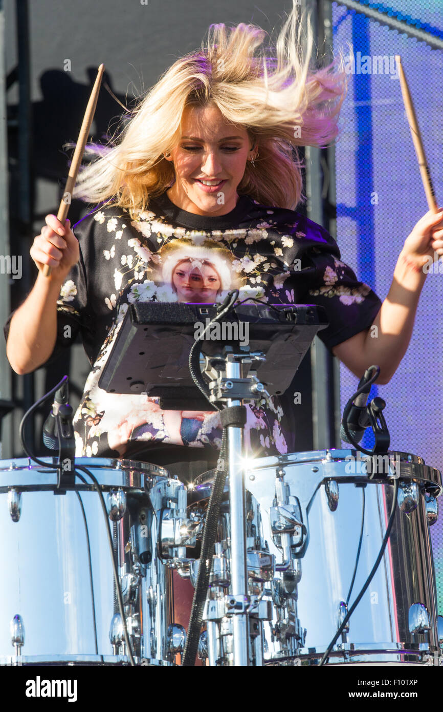Ellie Goulding performing at the V Festival in Chelmsford,Essex,on