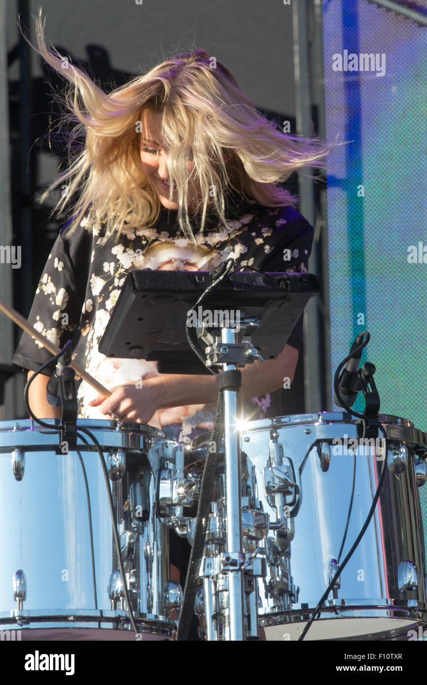 Ellie Goulding performing at the V Festival in Chelmsford,Essex,on