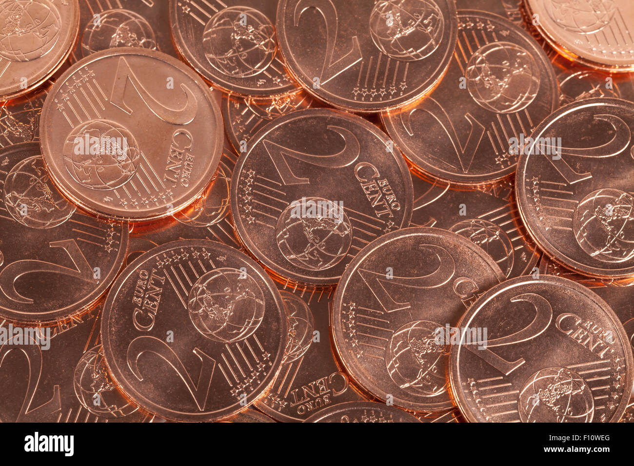 Two Euro cent coins Stock Photo