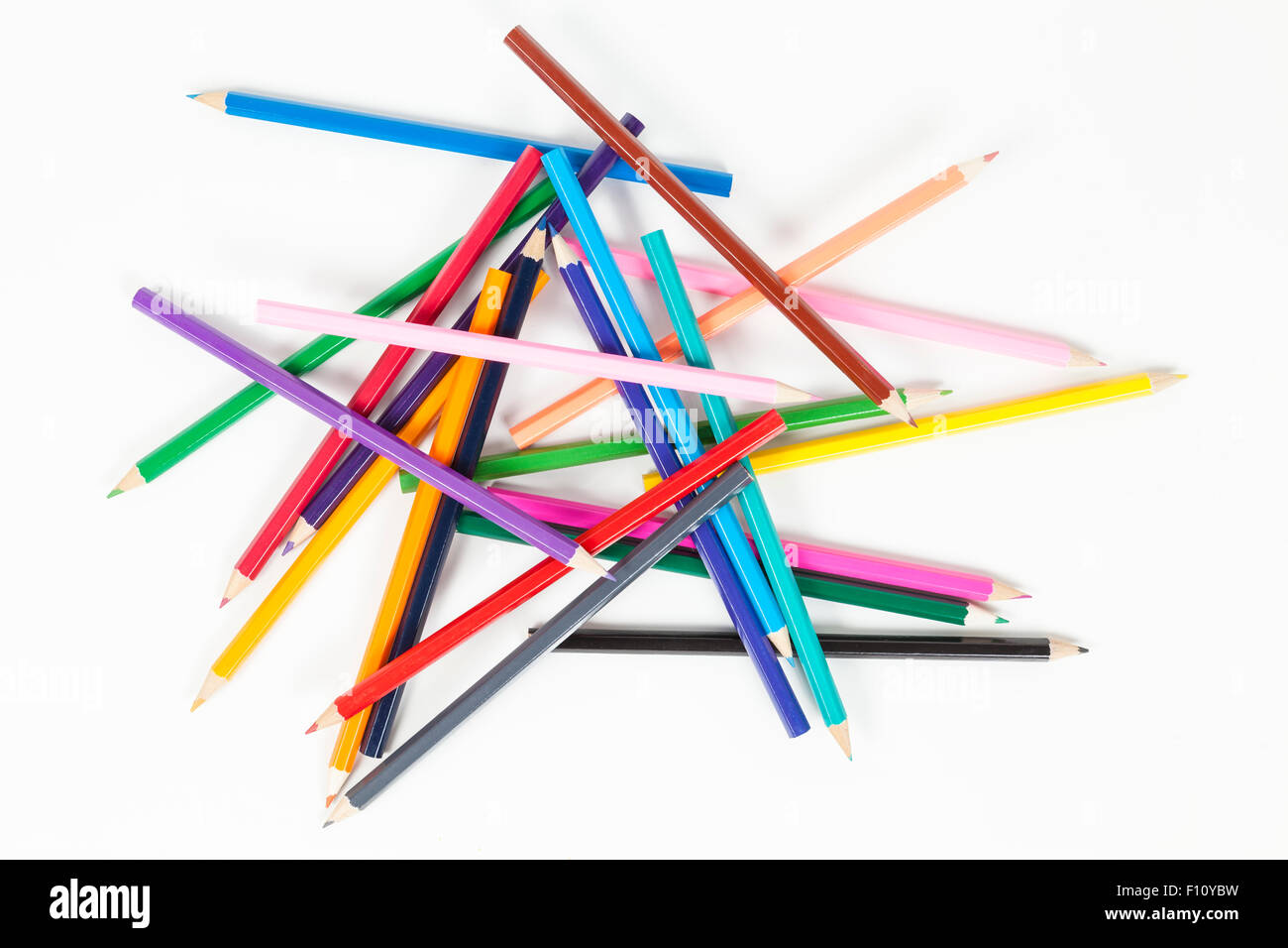 Crayons mess Stock Photo