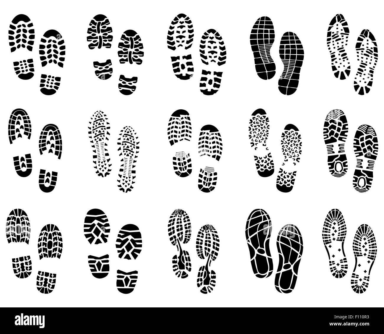 Black prints of shoes, vector Illustration Stock Photo