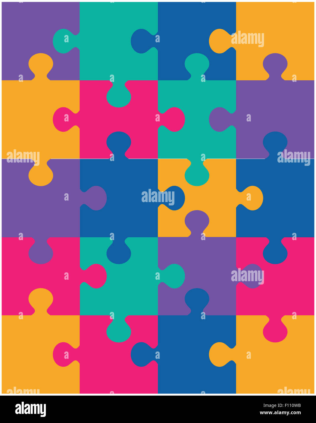 Vector illustration of colorful puzzle Stock Photo - Alamy