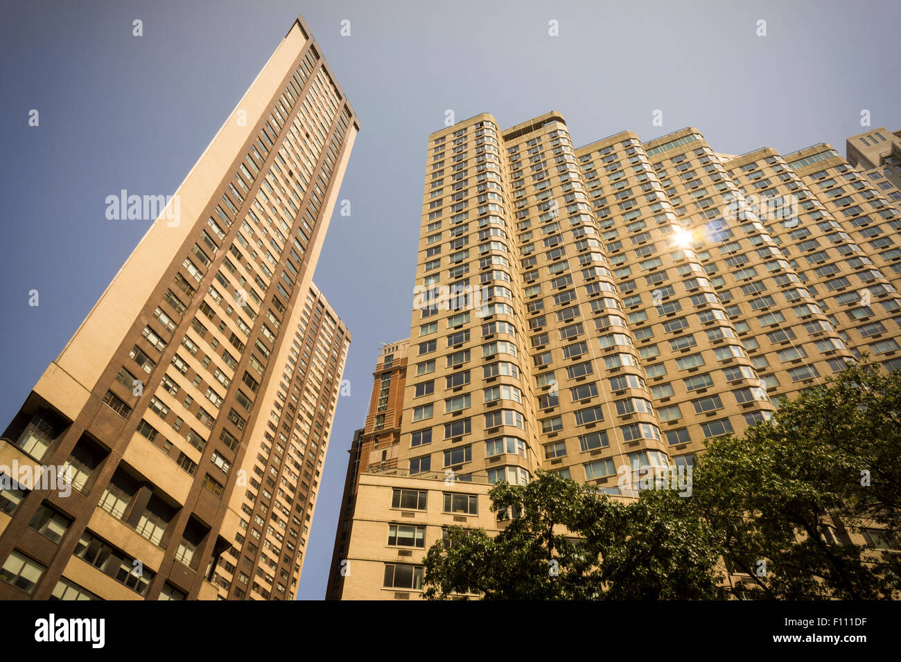 Skyscraper apartment buildings in the Lincoln Square neighborhood of