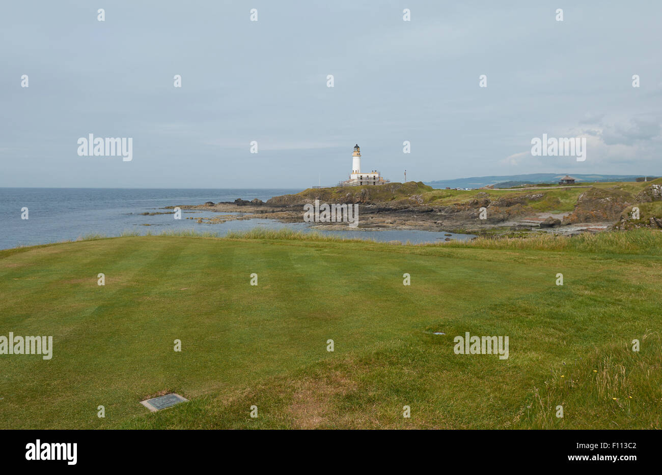 Trump Turnberry Resort - Turnberry Lighthouse overlooking the tee - Ayrshire Coast, Scotland, UK Stock Photo