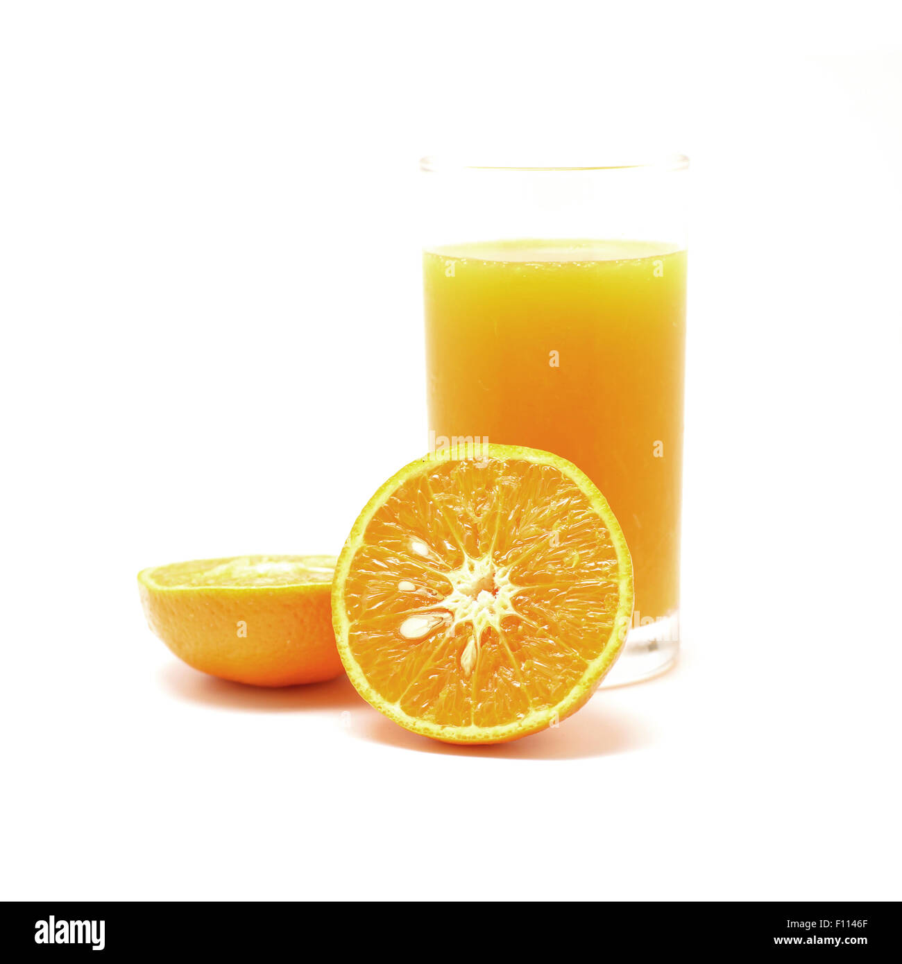 sweet orange juice isolated on white background Stock Photo