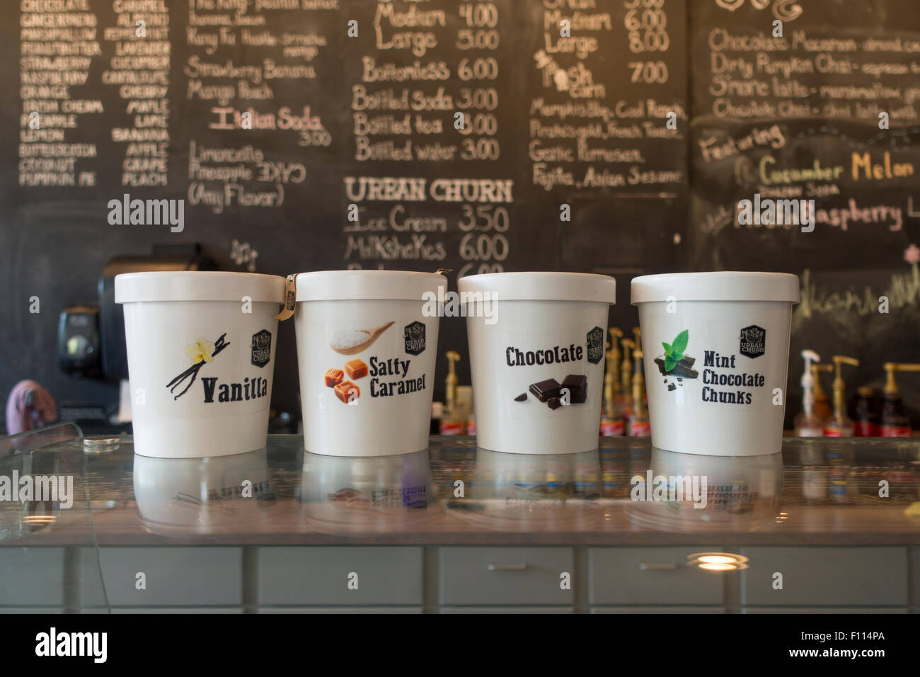 Urban churn ice cream shop Pennsylvania PA Harrisburg Stock Photo Alamy