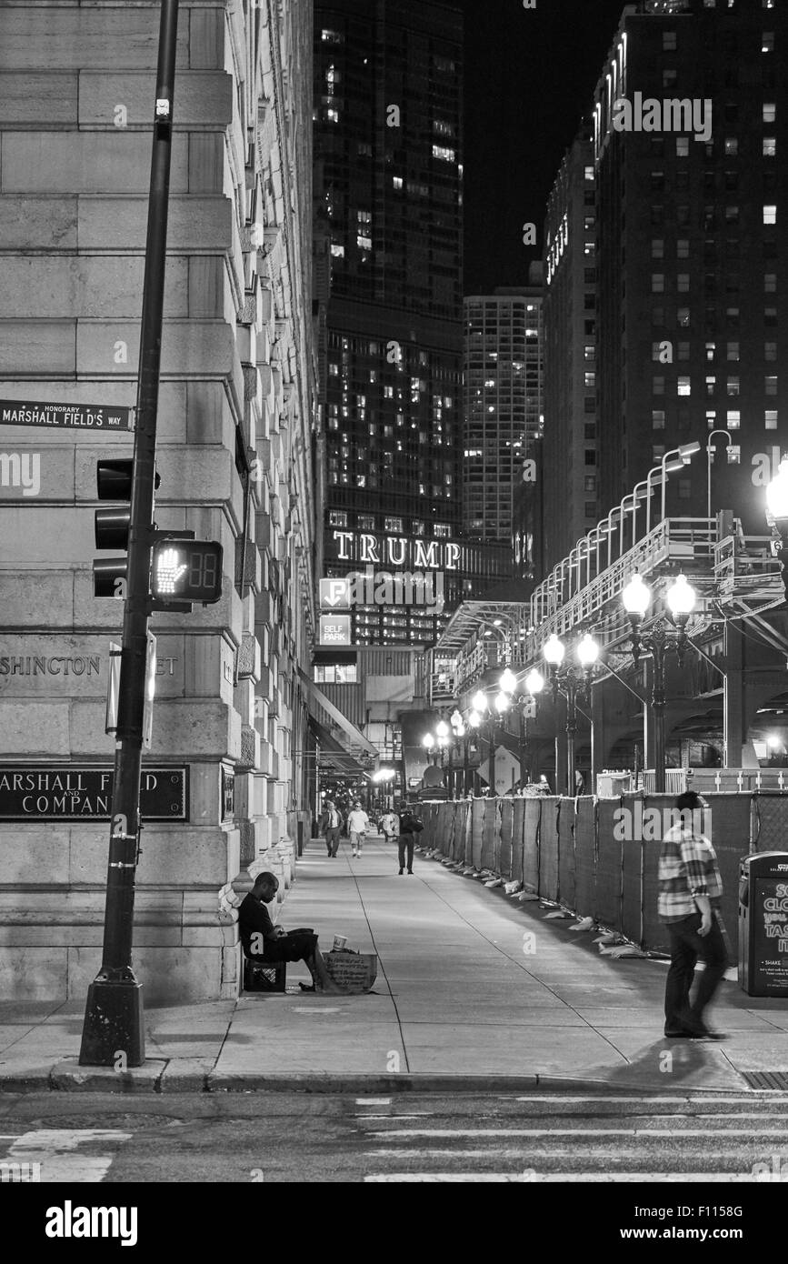 Trump tower at night Stock Photo