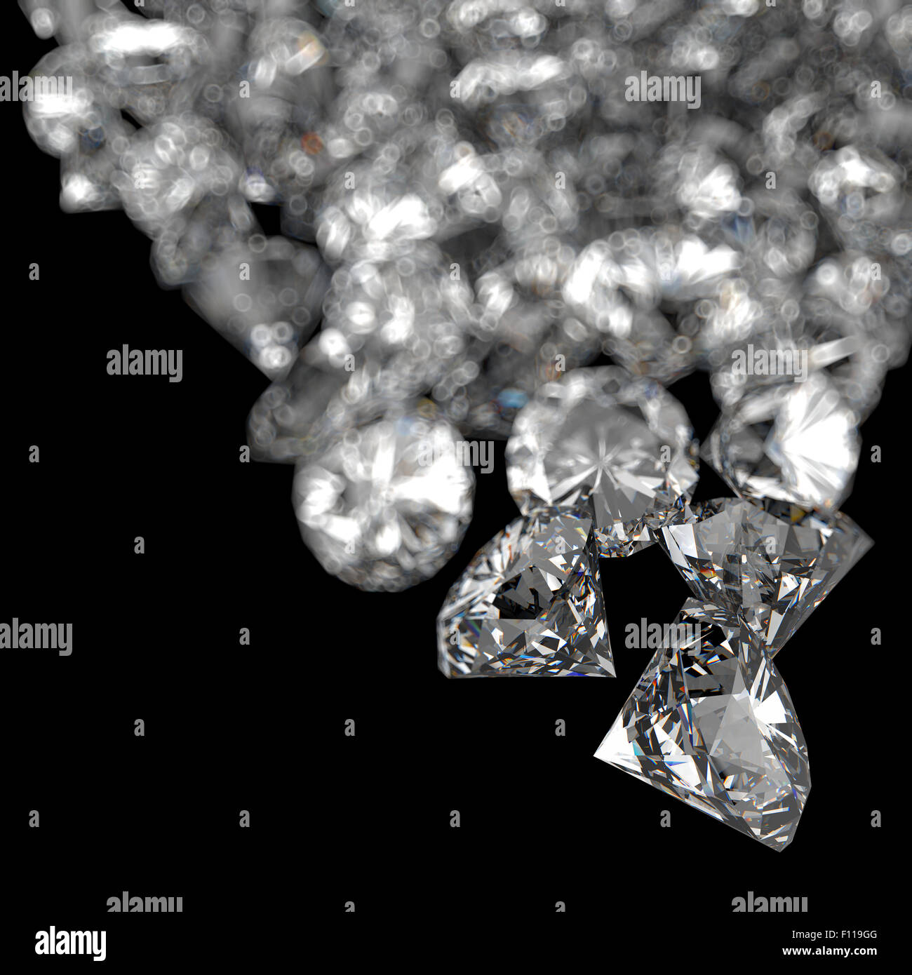 Diamonds on white 3d model Stock Photo - Alamy