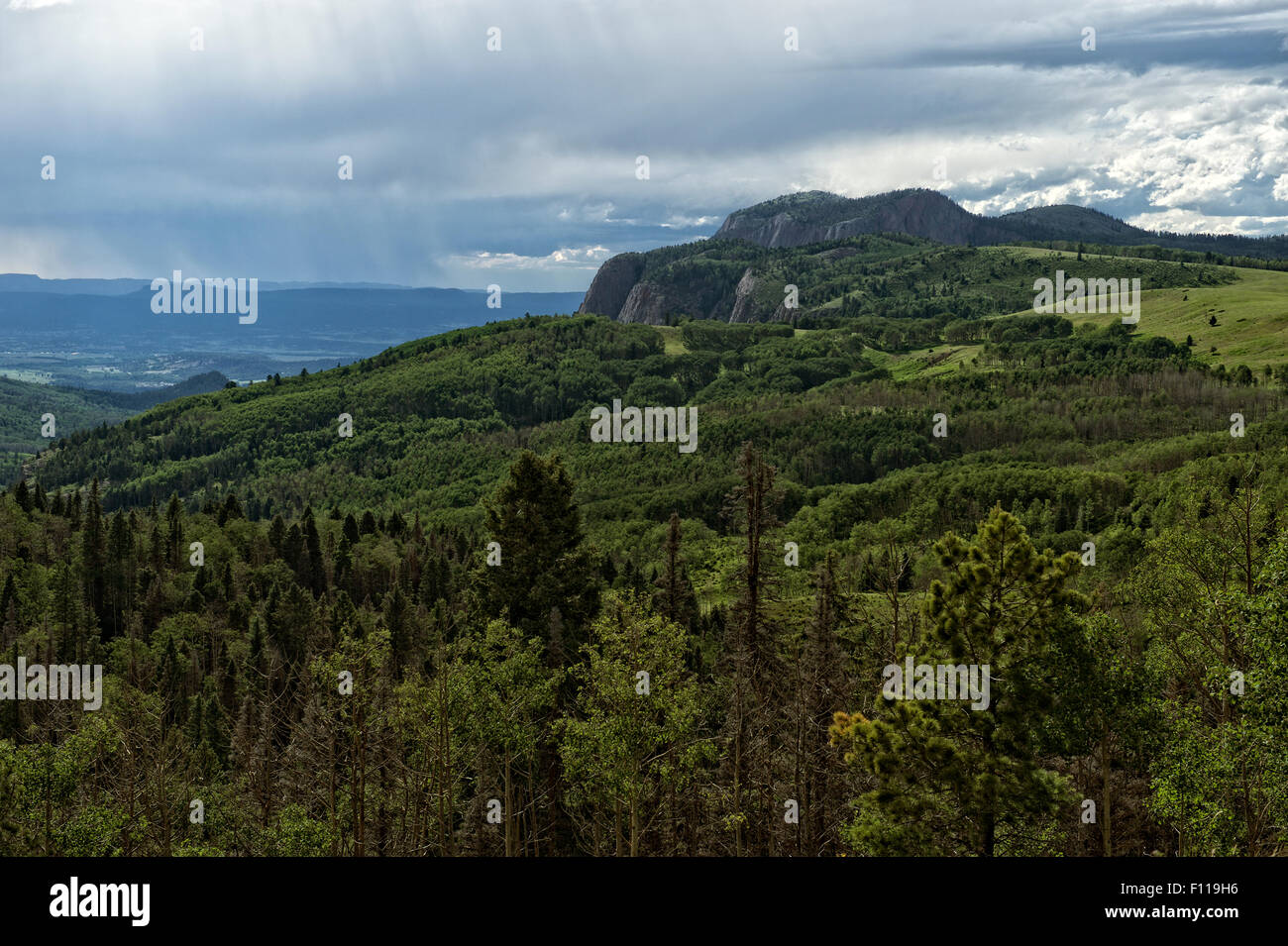 The Brazos Cliffs in northern Rio Arriba County, New Mexico, as seen from a viewpoint on US Highway 64. Stock Photo