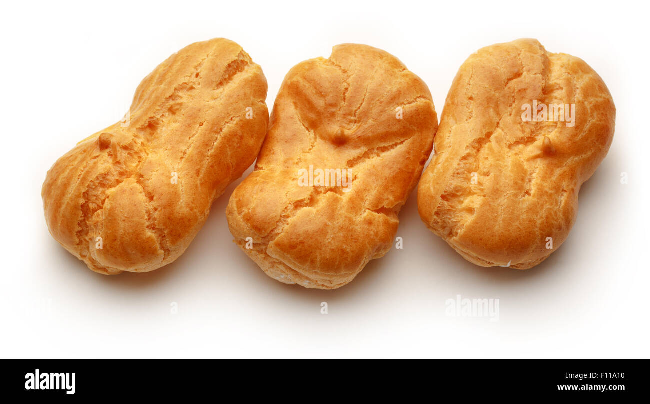 Pastry dough eclairs with vanilla cream inside Stock Photo Alamy