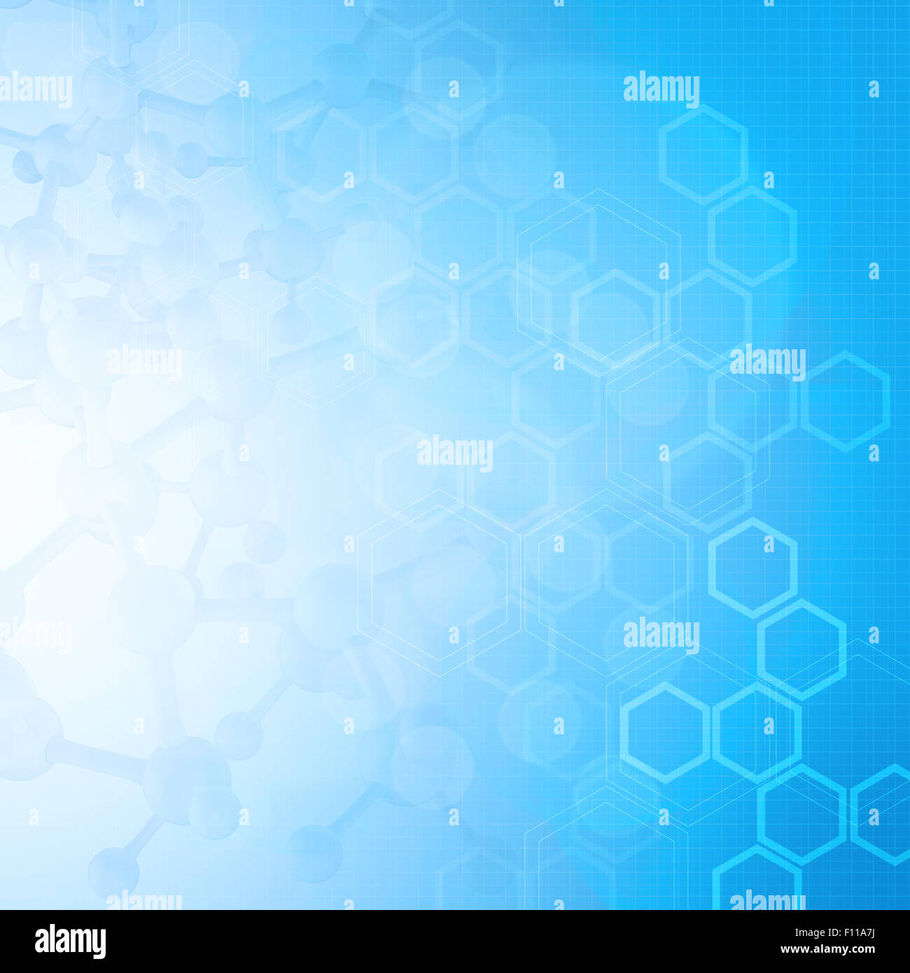 Abstract molecules medical blue background Stock Photo - Alamy