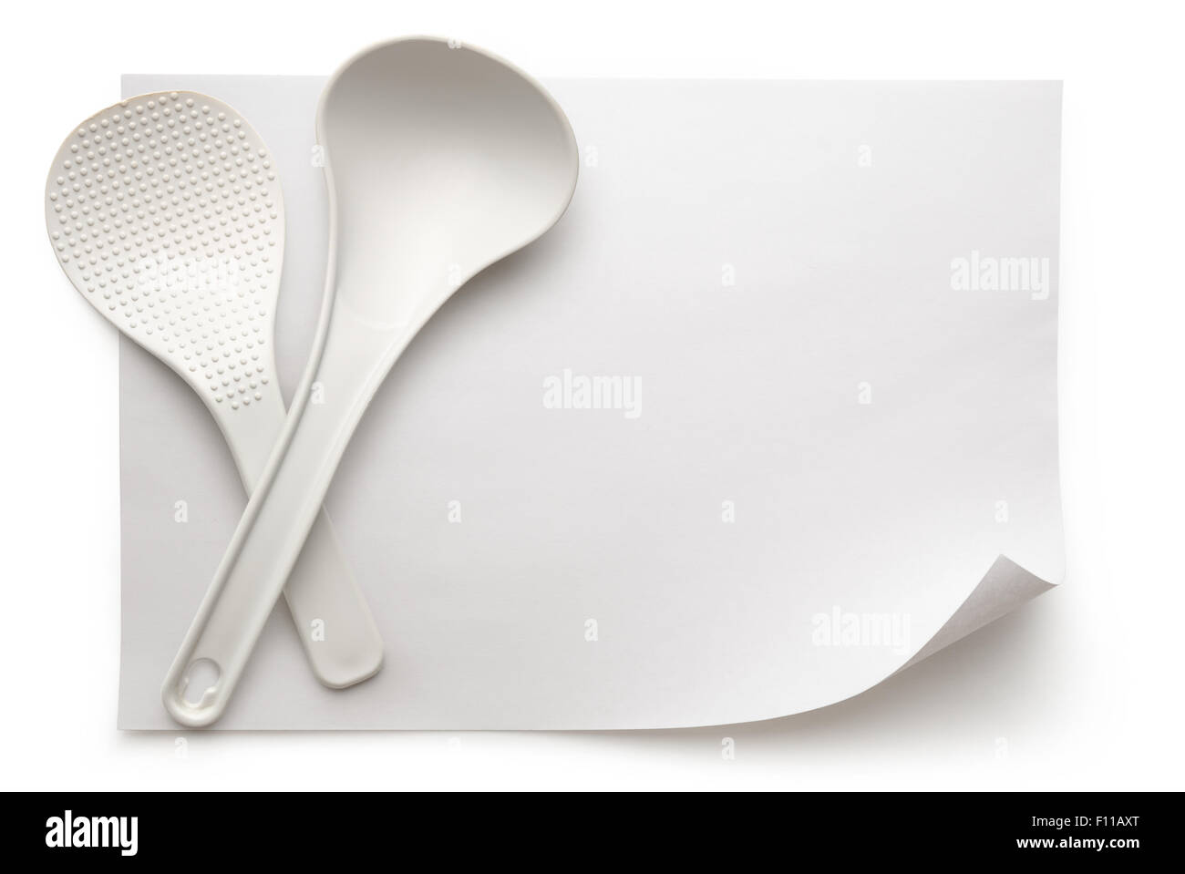 Blank White Sheet Of Paper With Ladles Stock Photo Alamy Blank white sheet of paper with ladles stock photo alamy