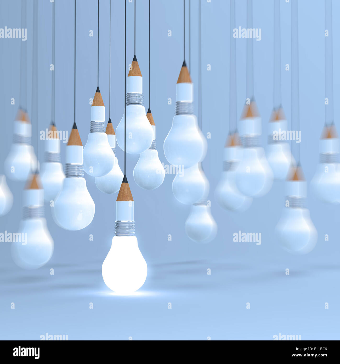 drawing idea pencil and light bulb concept creative and leadership ...