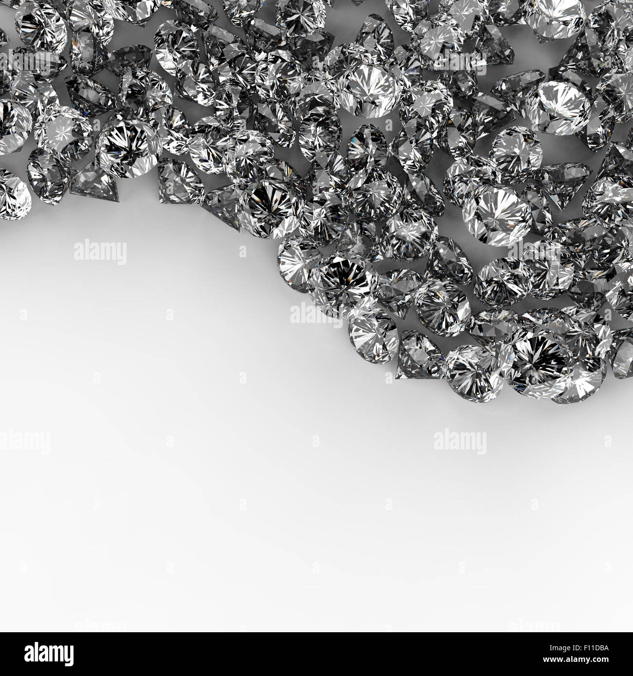 Diamonds on white 3d model Stock Photo - Alamy