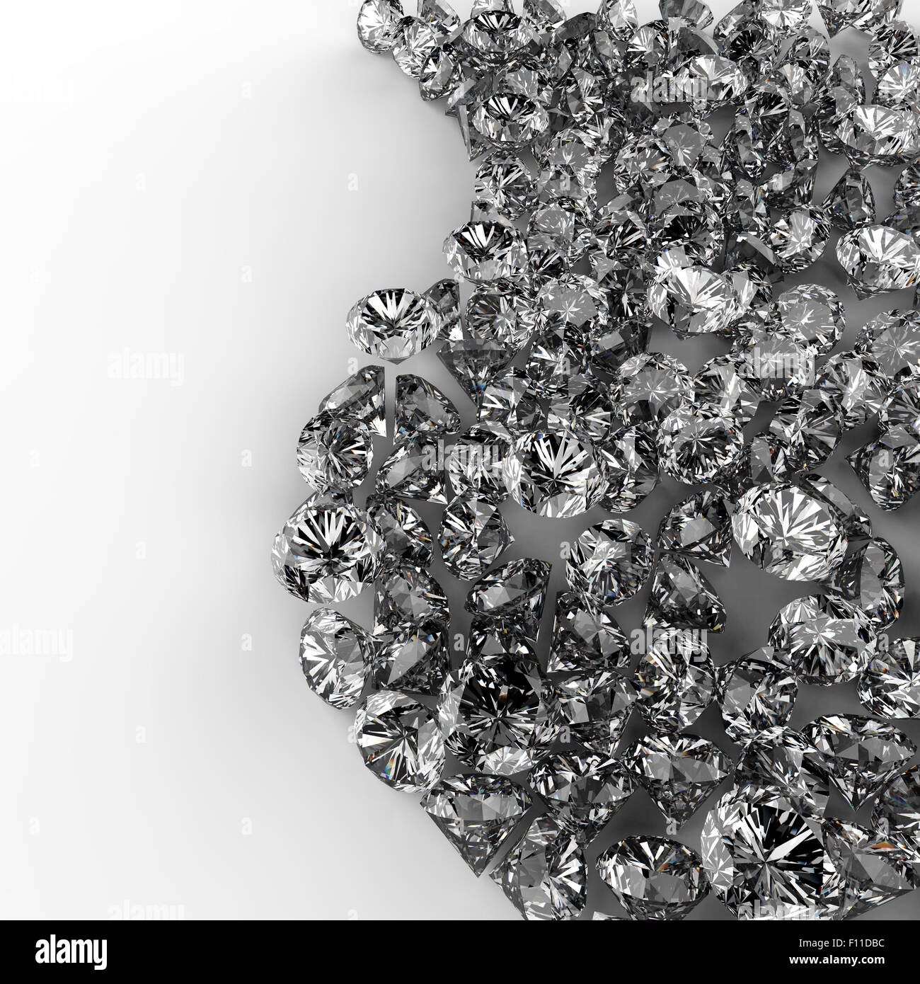 Diamonds on white 3d model Stock Photo - Alamy