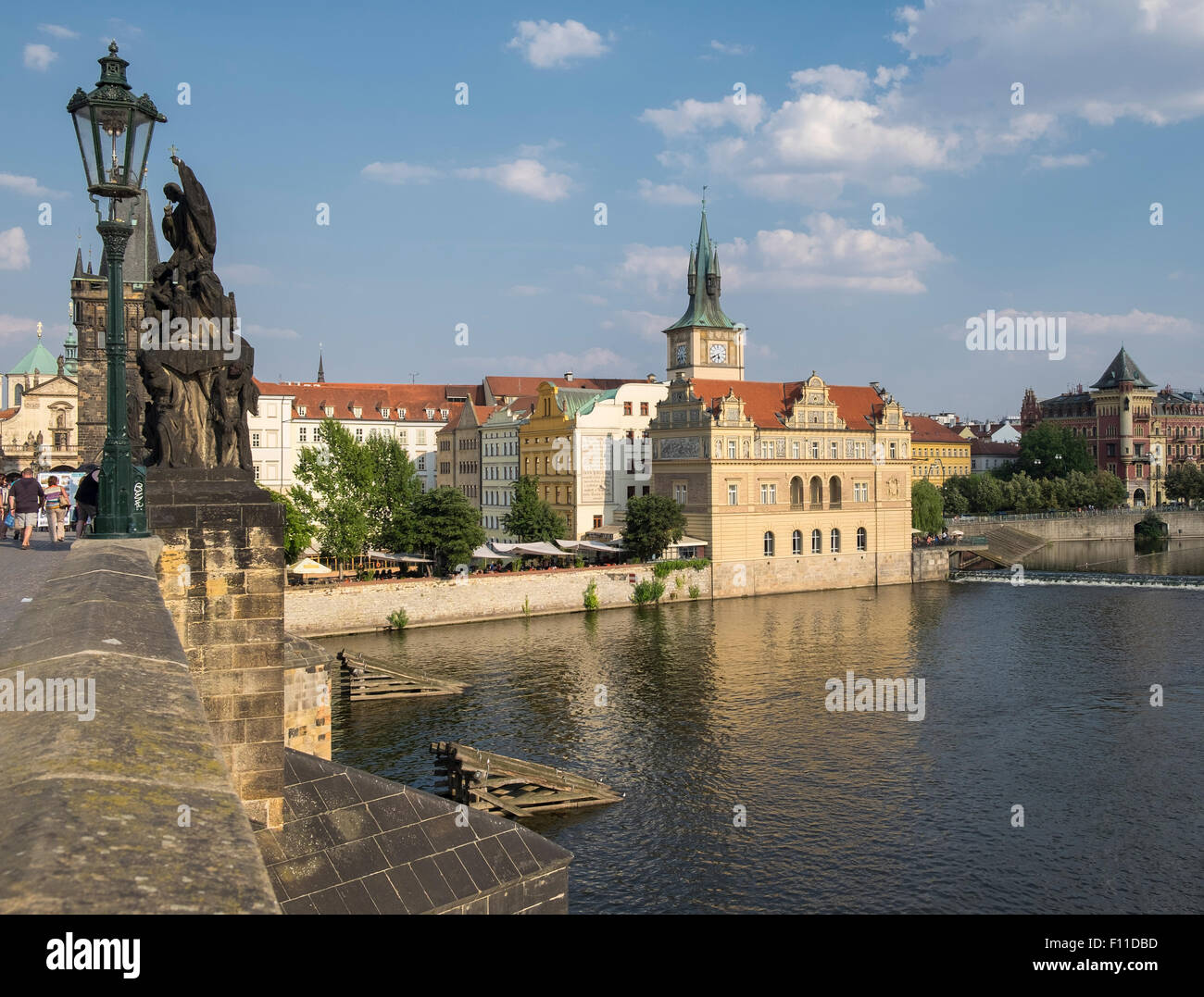 View of Prague and Vltava River from Charles Bridge - Czech Republic ...
