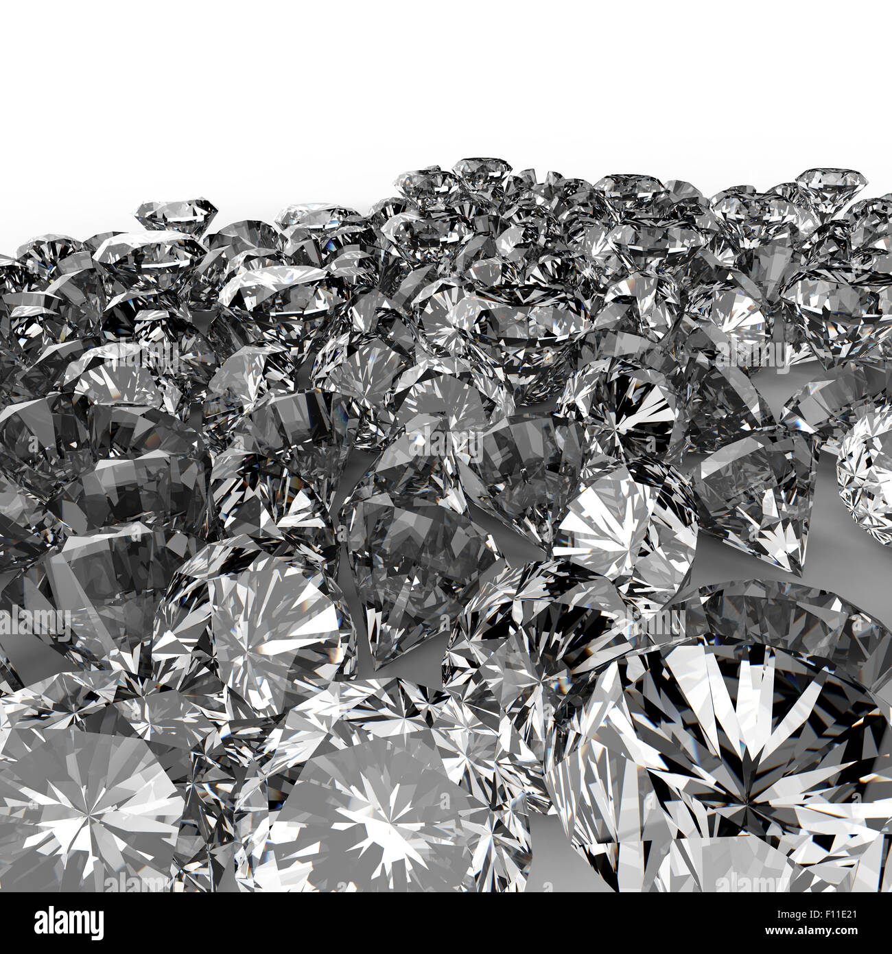 Diamonds on white 3d model Stock Photo - Alamy