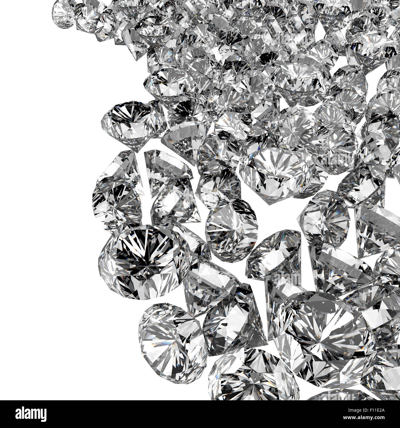 Diamonds on white 3d model Stock Photo - Alamy