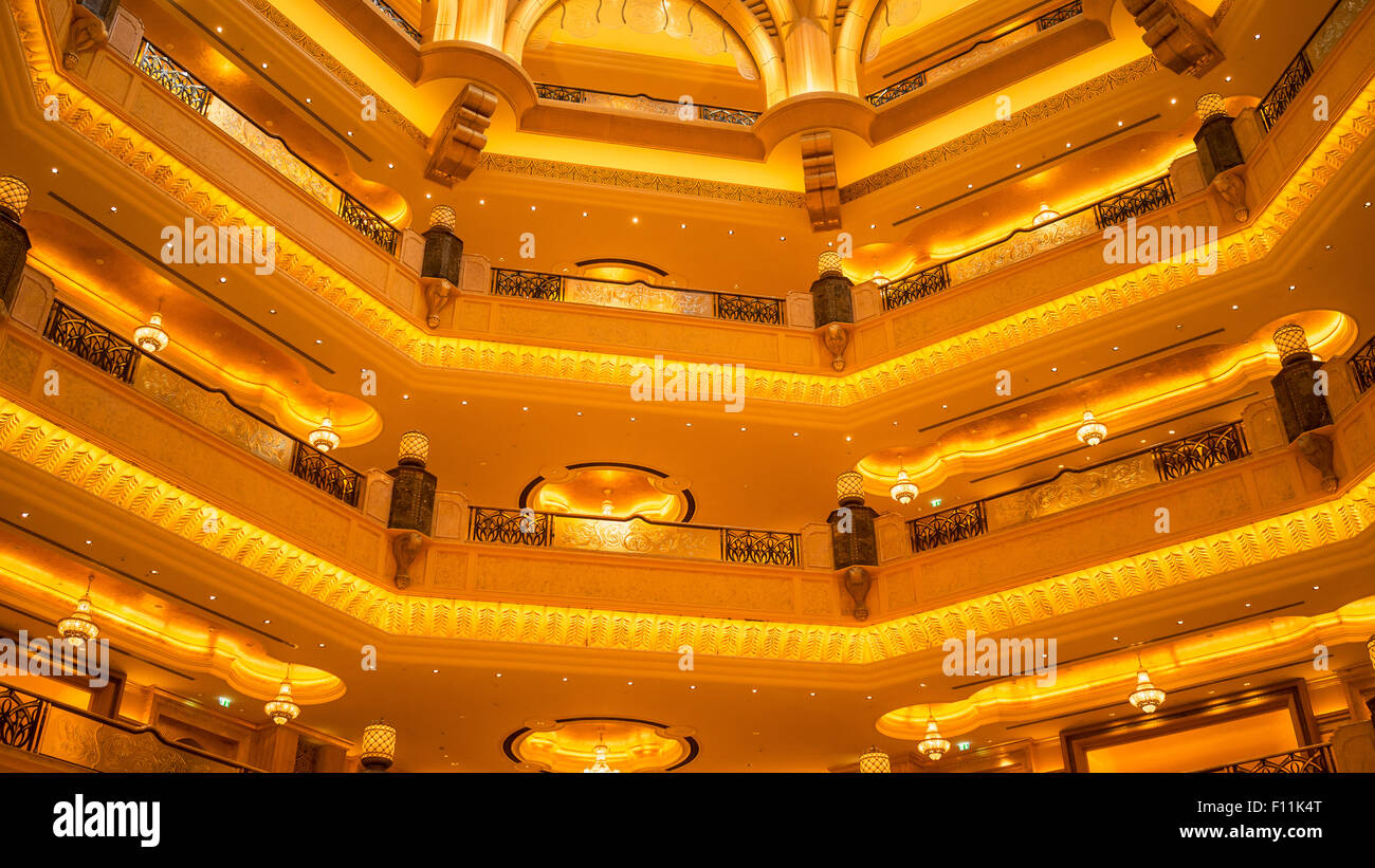 Illuminated floors in luxury building Stock Photo
