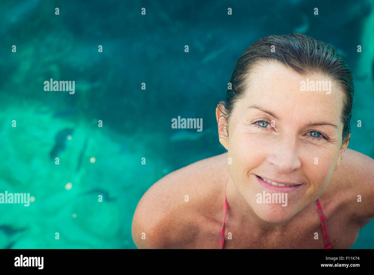 Mature woman swimming costume hi-res stock photography and images - Alamy