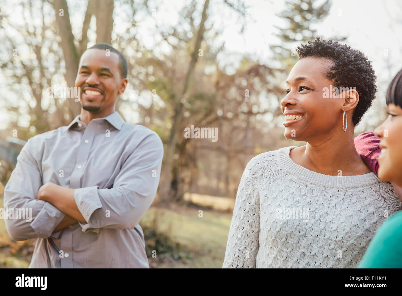 Black family smiling outdoors Stock Photo - Alamy